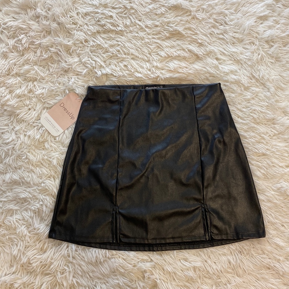 Faux leather skirt